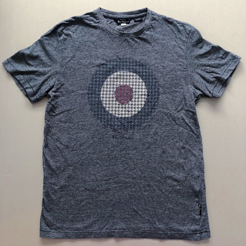 Men's Ben Sherman Target Tee Bullseye Graphic T-Shirt Navy Gray